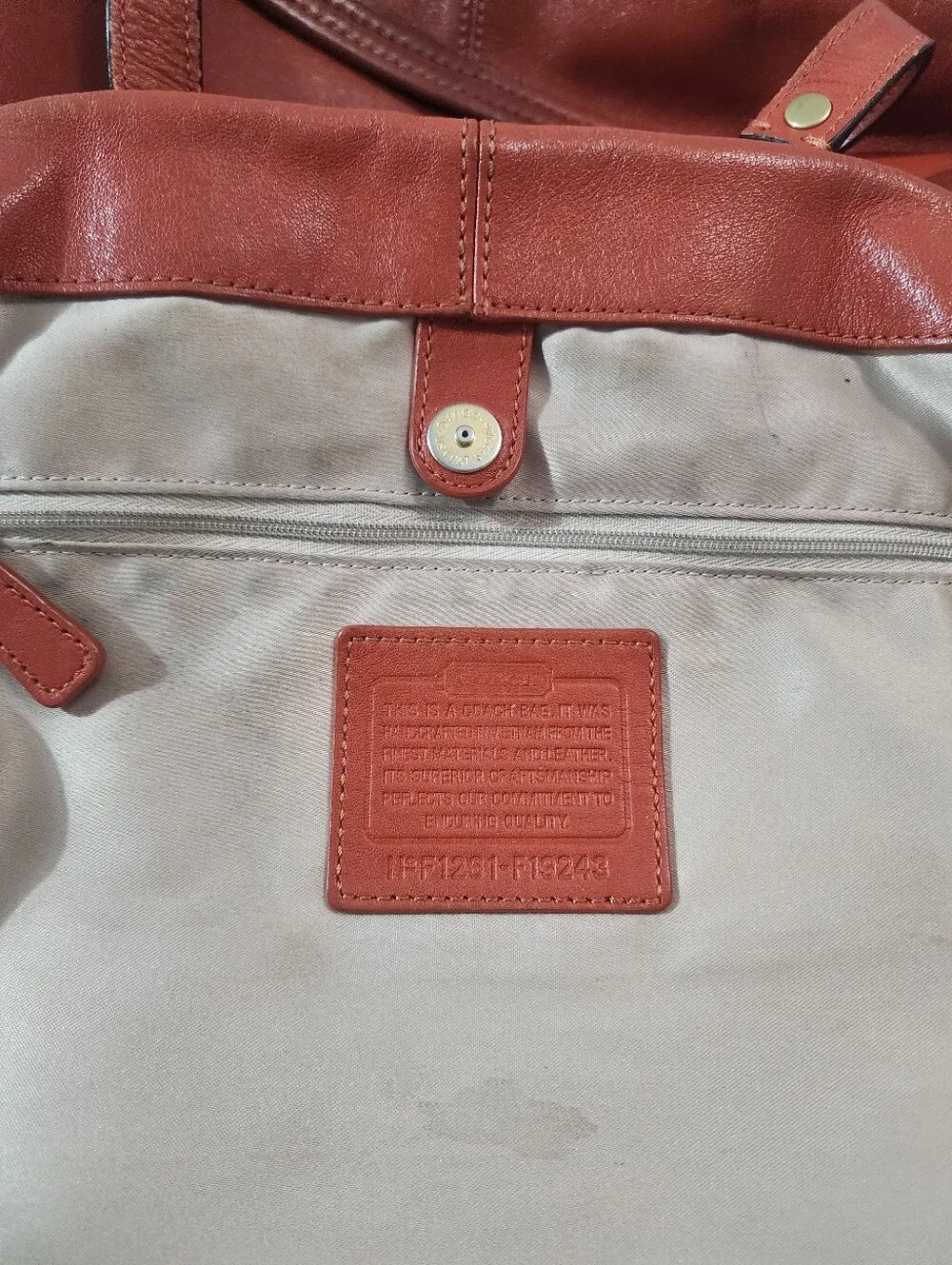 COACH Ashley Vermillion Orange Leather Satchel Shoulder Crossbody Bag Vintage